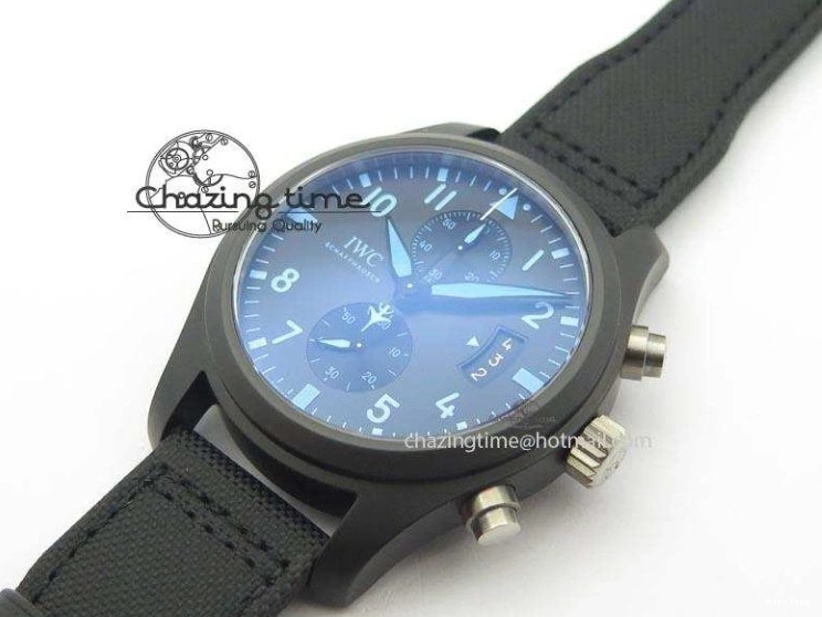 MIROTIME 0812 Pilot Chrono IW388003 Real Ceramic V6F 1:1 Best Edition On Black Nylon Strap A StreetReady 7284